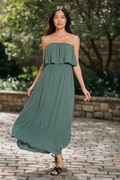 Zenana Strapless Maxi Dress Ash Jade