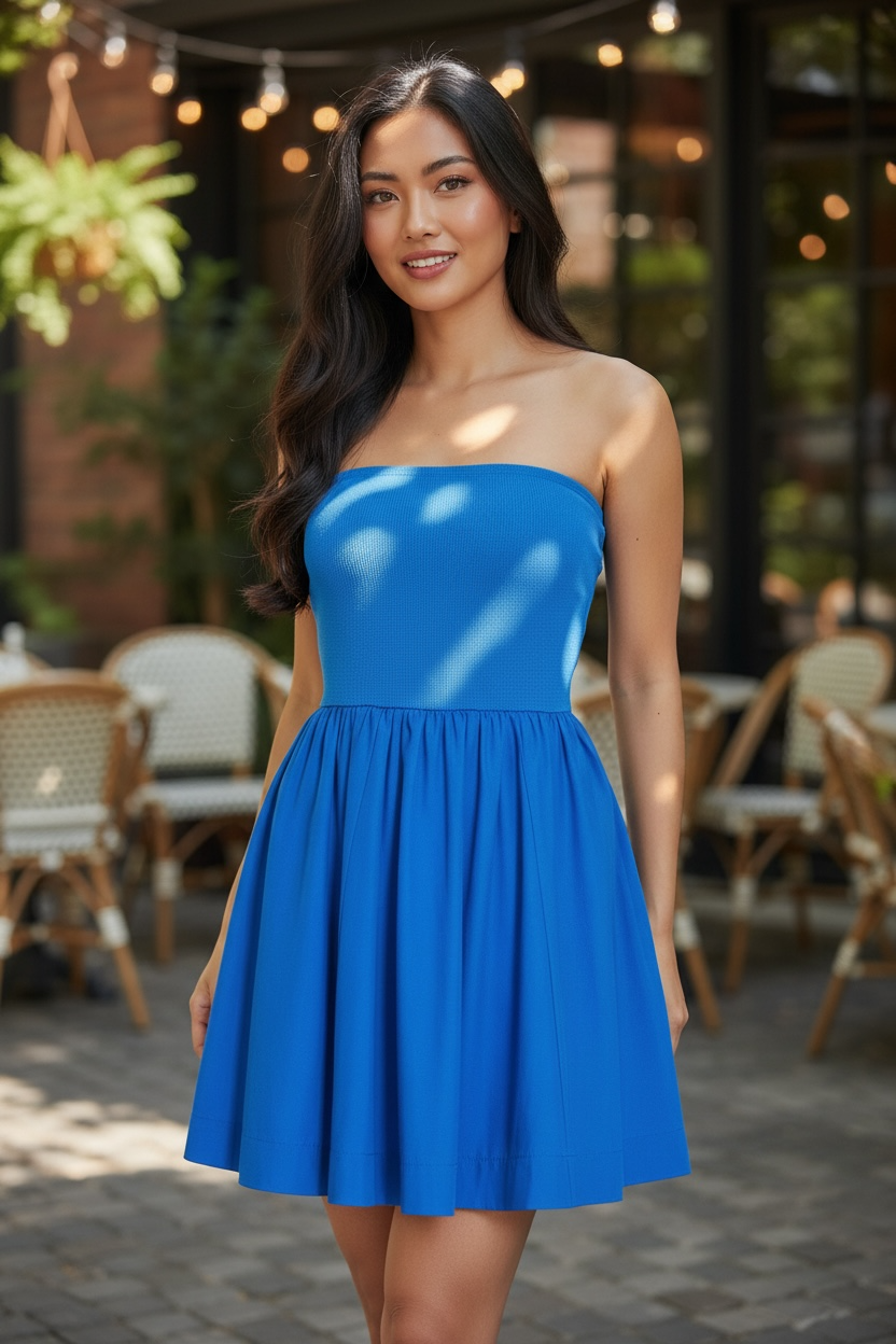 Zenana Combined Knit Tube Top Flare Mini Dress