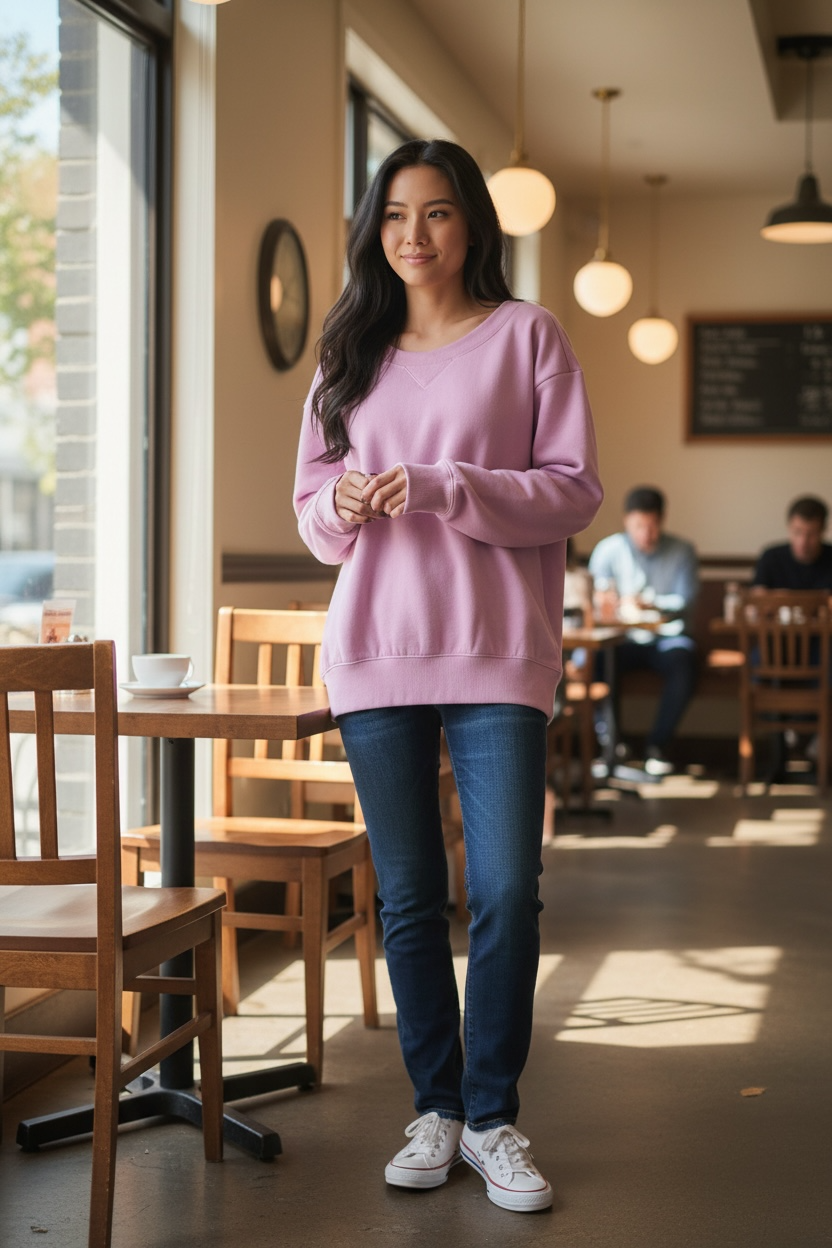 Zenana Fleece Wide Neck Sweatshirt Mauve Pink