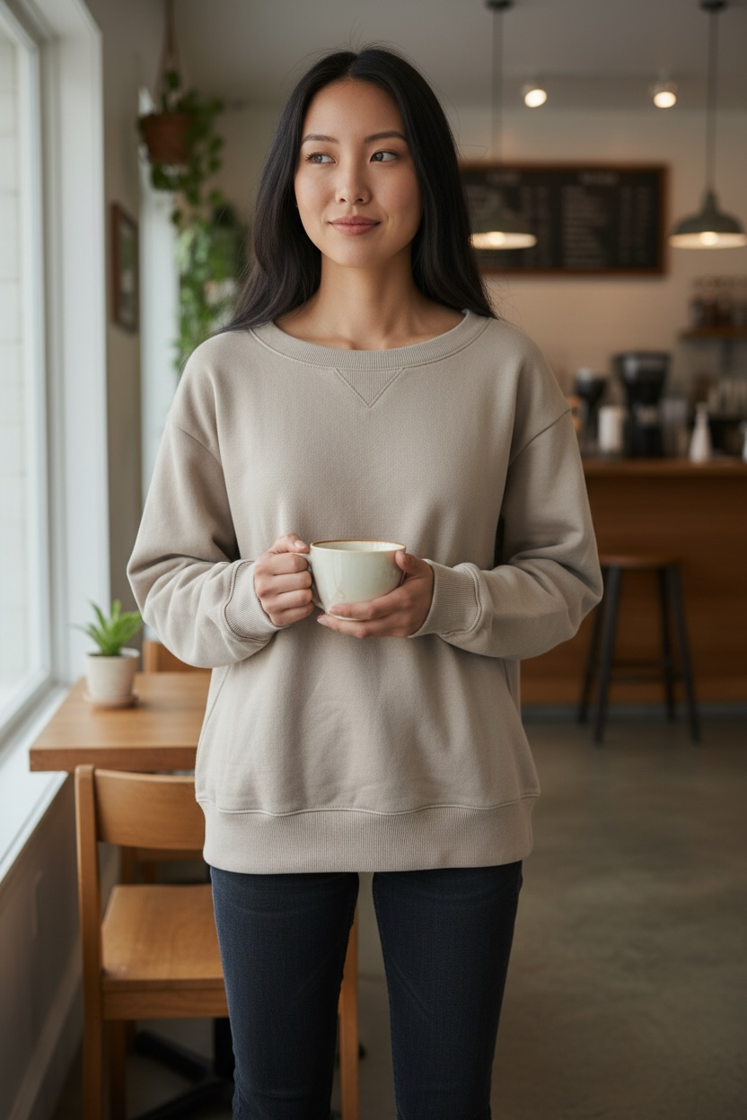 Zenana Fleece Wide Neck Sweatshirt