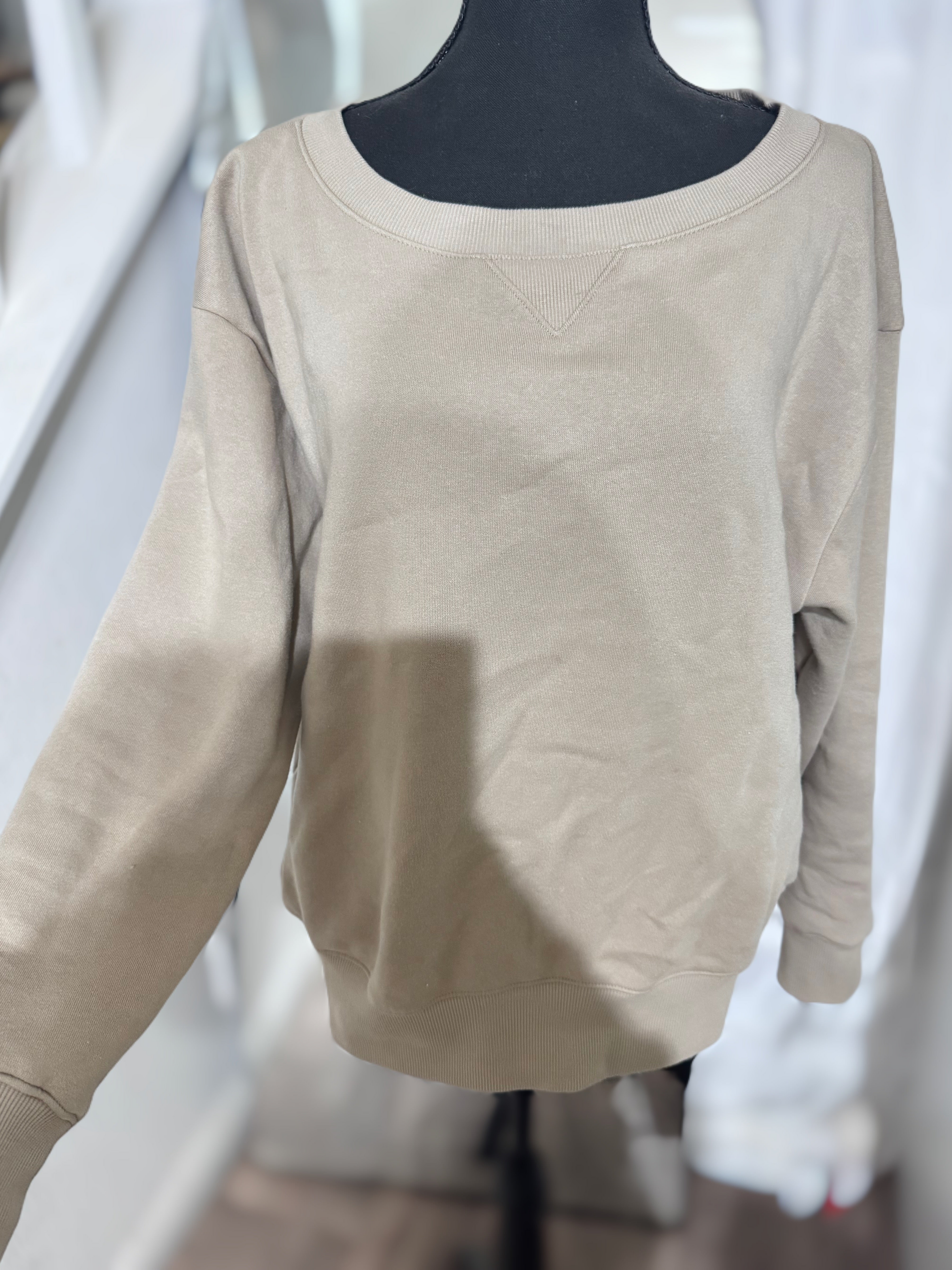 Zenana Fleece Wide Neck Sweatshirt