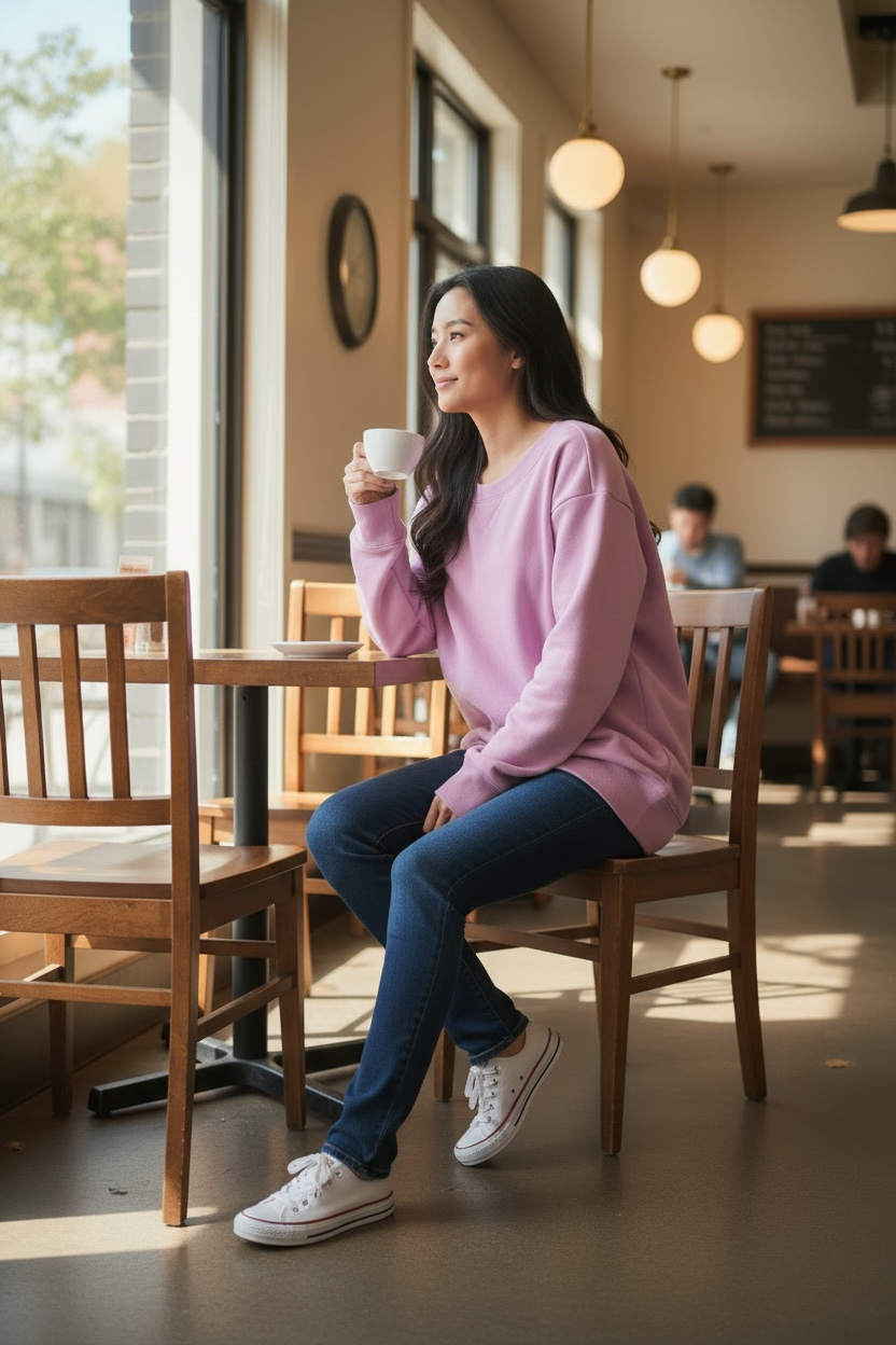 Zenana Fleece Wide Neck Sweatshirt Mauve Pink