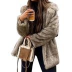 Devine Women’s Long Sleeve Faux Fur Coat – Warm Winter Outerwear